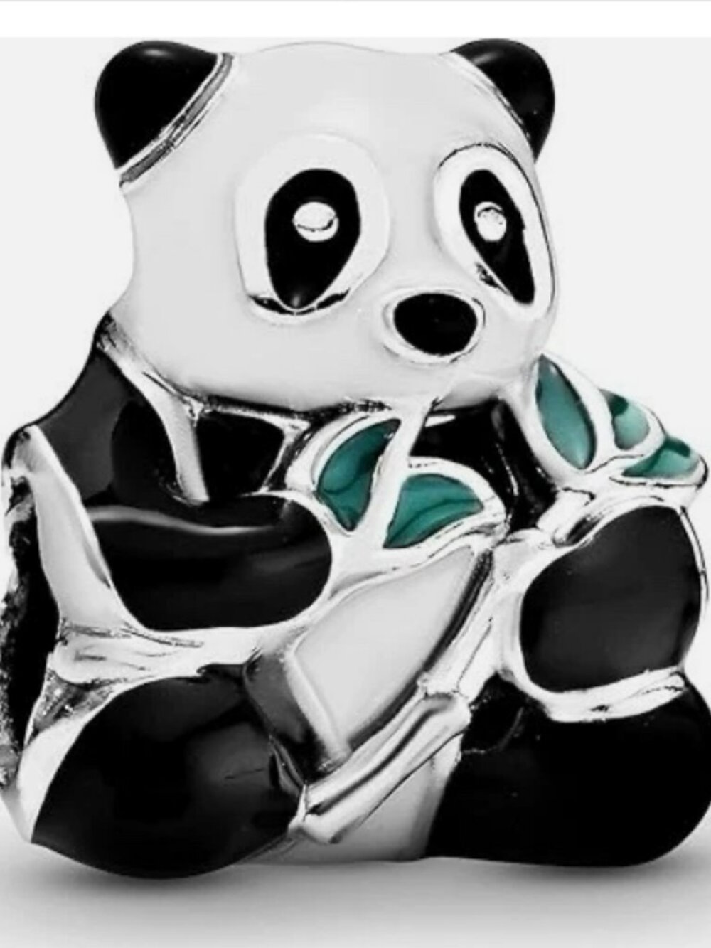 Pandora PANDA BEAR with BAMBOO Charm 925 Sterling Silver